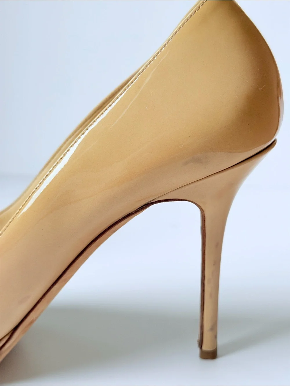 JIMMY CHOO Patent Leather Peep Toe Pump Heels - Picture 12 of 13